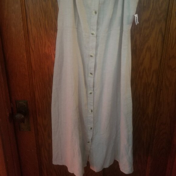 Old Navy Midi Dress Sz M Material Linen - Picture 2 of 6